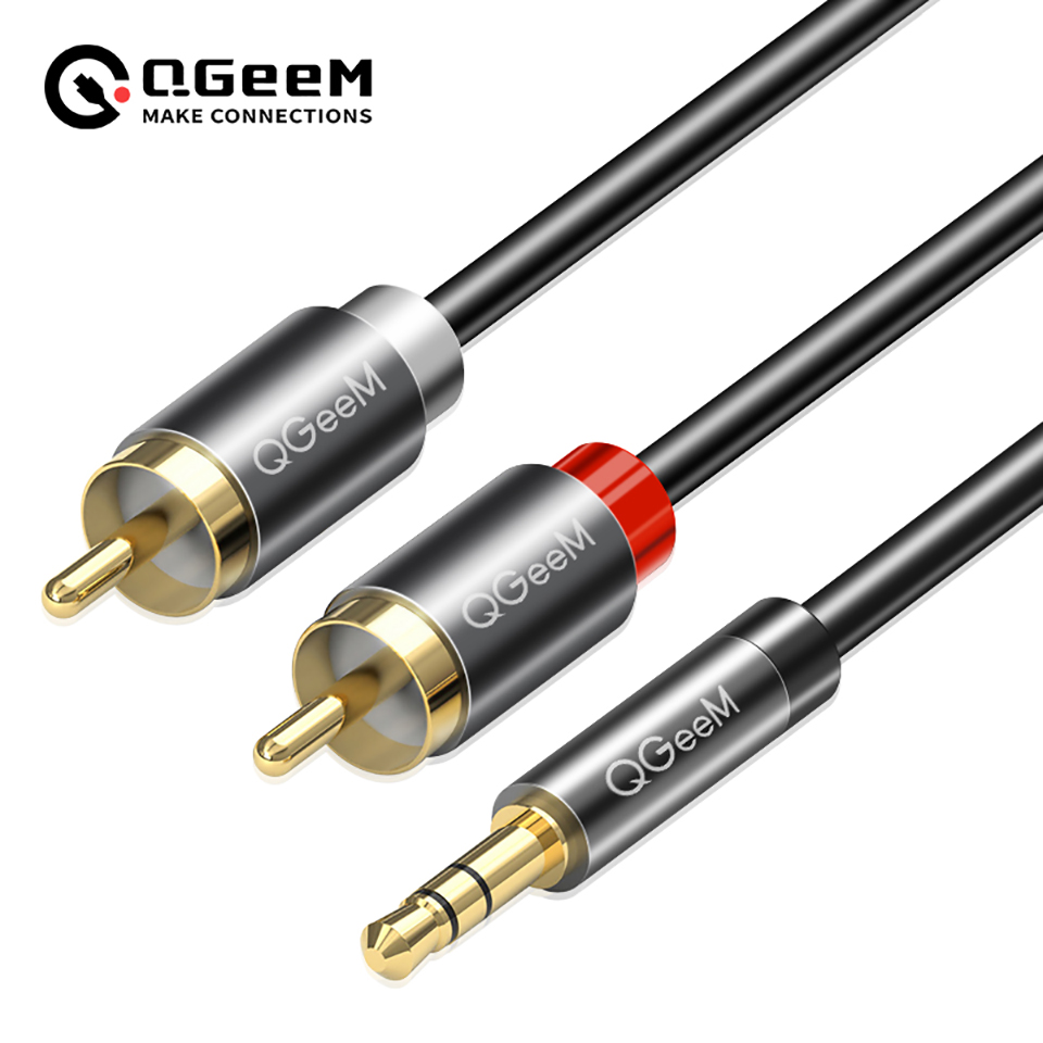 Home Cinema Amplifier - Qgeem rcaケーブル2rcaから3.5オーディオケーブルrca 3.5mmジャックrcaアンプ用フェイクケーブルサブウーファーオーディオミキサーホームシアターDVD