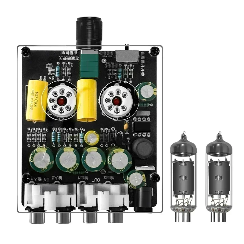Home Cinema Amplifier - アップグレードされた 6K4 真空管プリアンプアンプ HiFi 真空管プリアンプバイルバッファーオーディオアンプスピーカーサウンドアンプホームシアター DIY