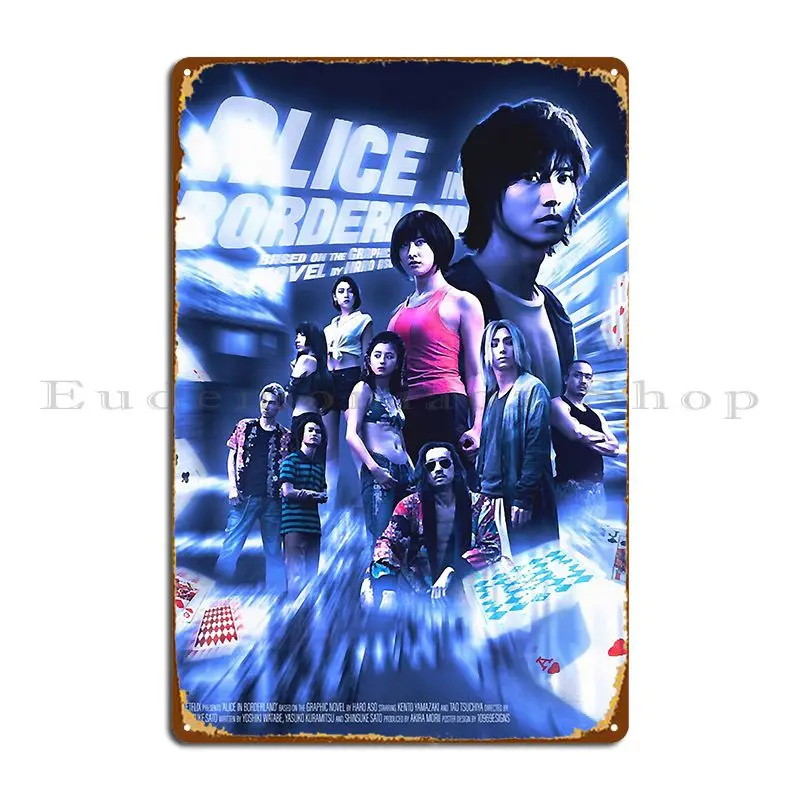 Home Cinema Wall Design - アリス・イン・ボーダーランド プレミアムメタルサイン ウォール壁画 パーソナライズされたホームデザイン シネマブリキサインポスター