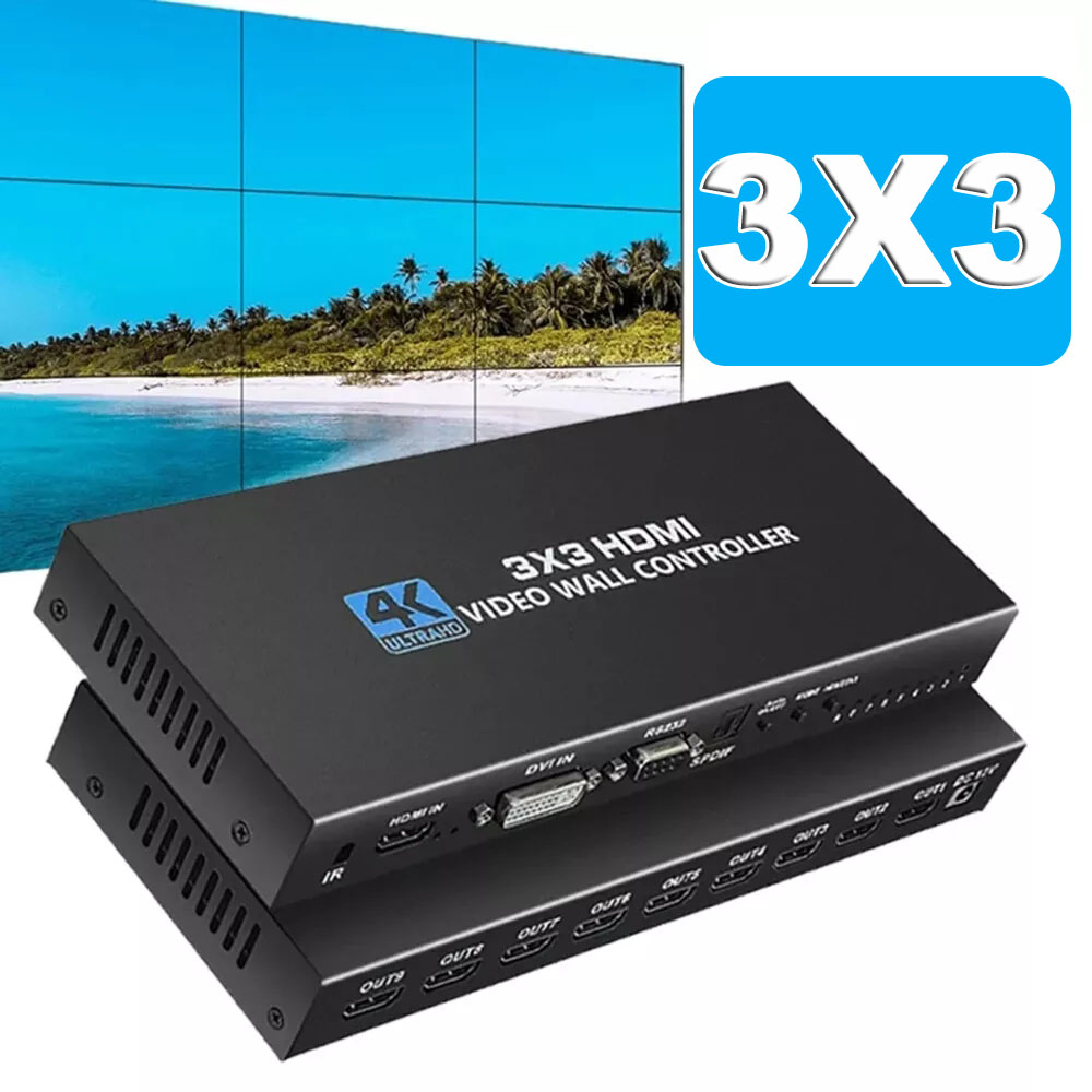 Home Cinema Wall Panels - 4K HDMI ビデオ ウォール コントローラー 3X3/2X3/2X2