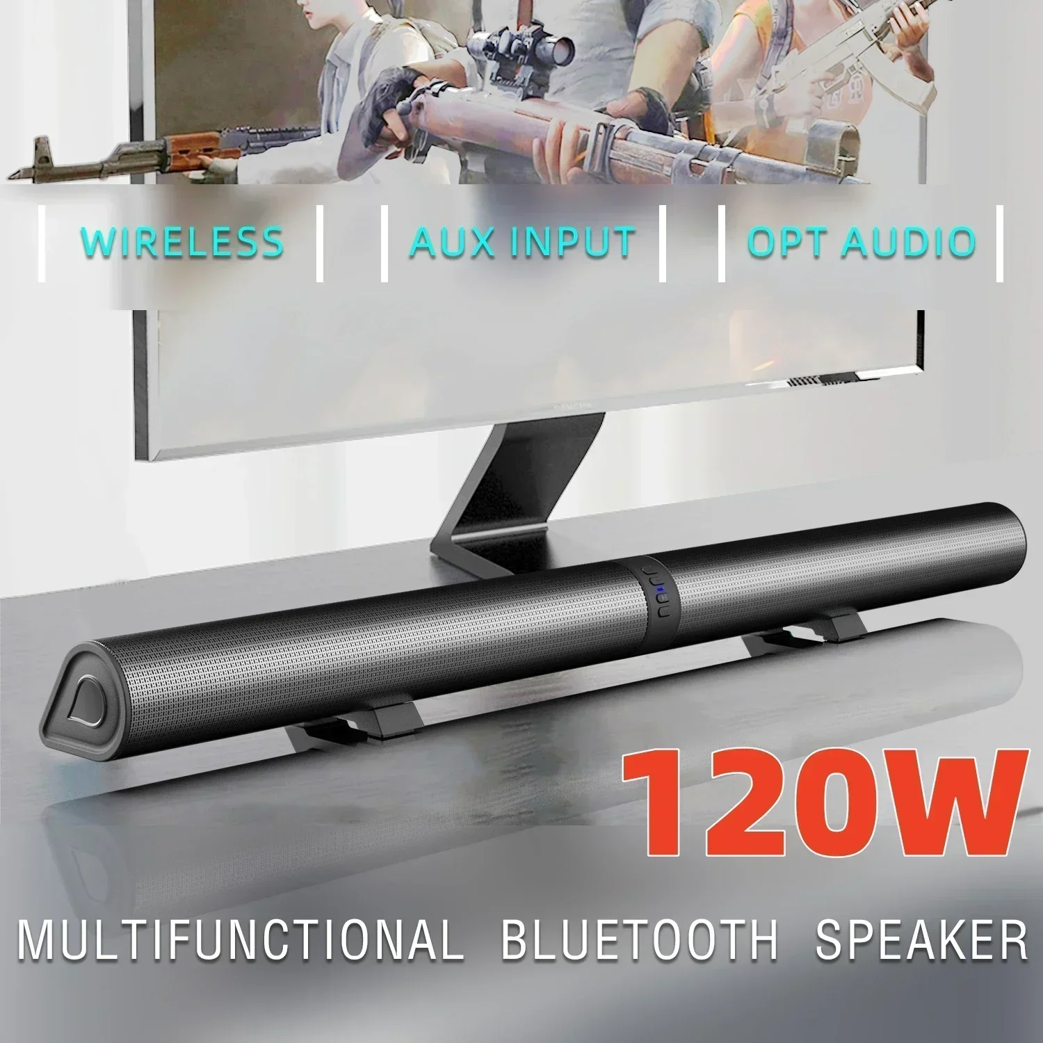 Home Cinema Of Soundbar - 取り外し可能なサウンドシステムを備えたBluetoothサウンドバー,FMサウンドバー,ホームシアター,AUX, BT,オプション接続,2 in 1, BS-56 TV,