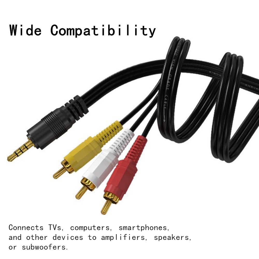 Home Cinema Amplifier - 3.5 ミリメートルに 3 RCA オーディオビデオケーブル金メッキ AV
