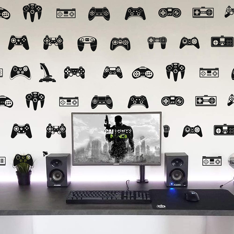 Home Cinema Wall Panels - 壁用ステッカー,39個,ビデオゲーム,プレイルーム,子供部屋用ゲームゾーン,ステッカー,寝室のビニール装飾