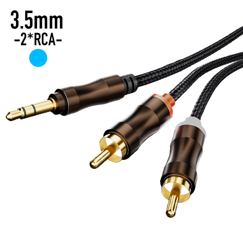 Home Cinema Amplifier - RCA-3.5mmジャックAUXオーディオケーブルHiFiステレオ3.5mm-2RCAスプリッターケーブル、ホームシアター、テレビ、PC、アンプ、DVD、スピーカー用