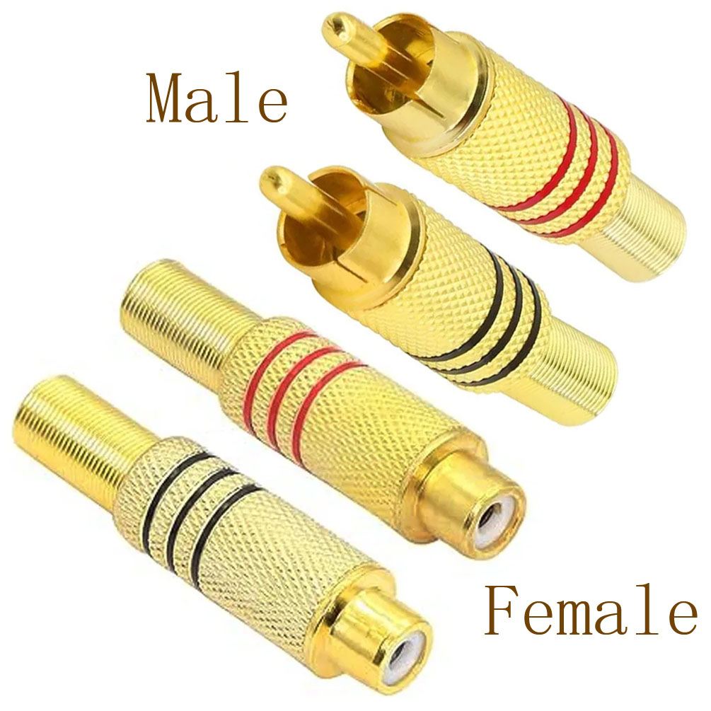 Home Cinema Amplifier - 4 個 RCA プラグ金メッキはんだタイプオスメスオーディオビデオコネクタホームシアタースピーカーアンプシステム AV 端子用