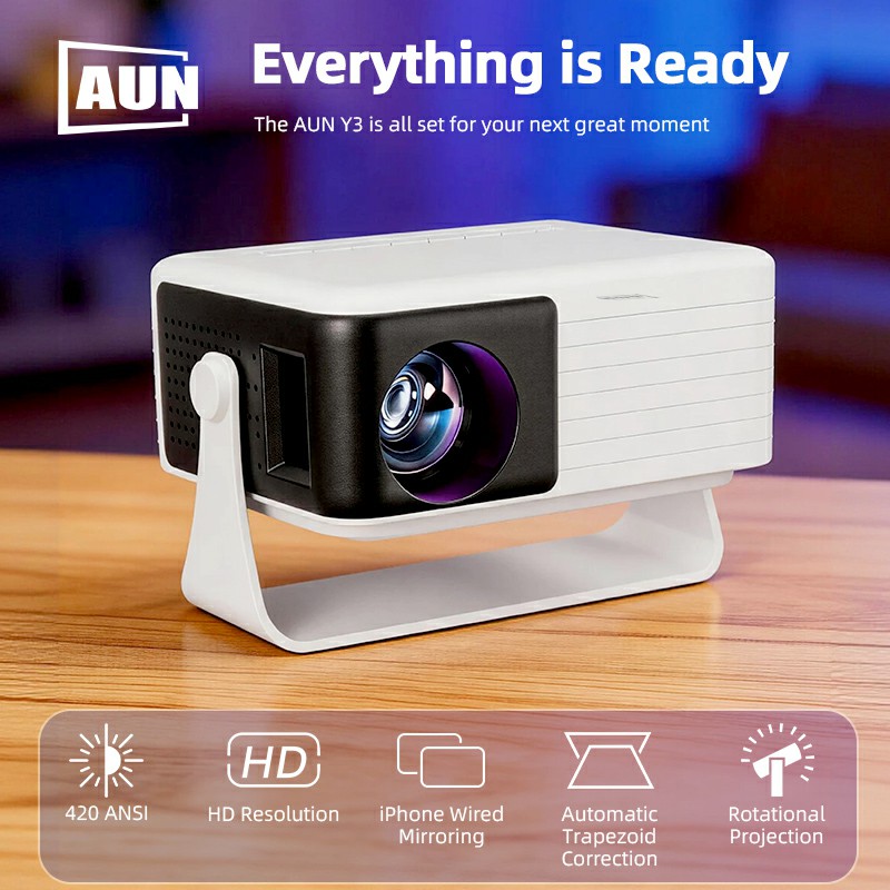 AUN Y3プロジェクター ポータブルホームシアター ミニプ - Home Cinema Cabasse のレビューと価格