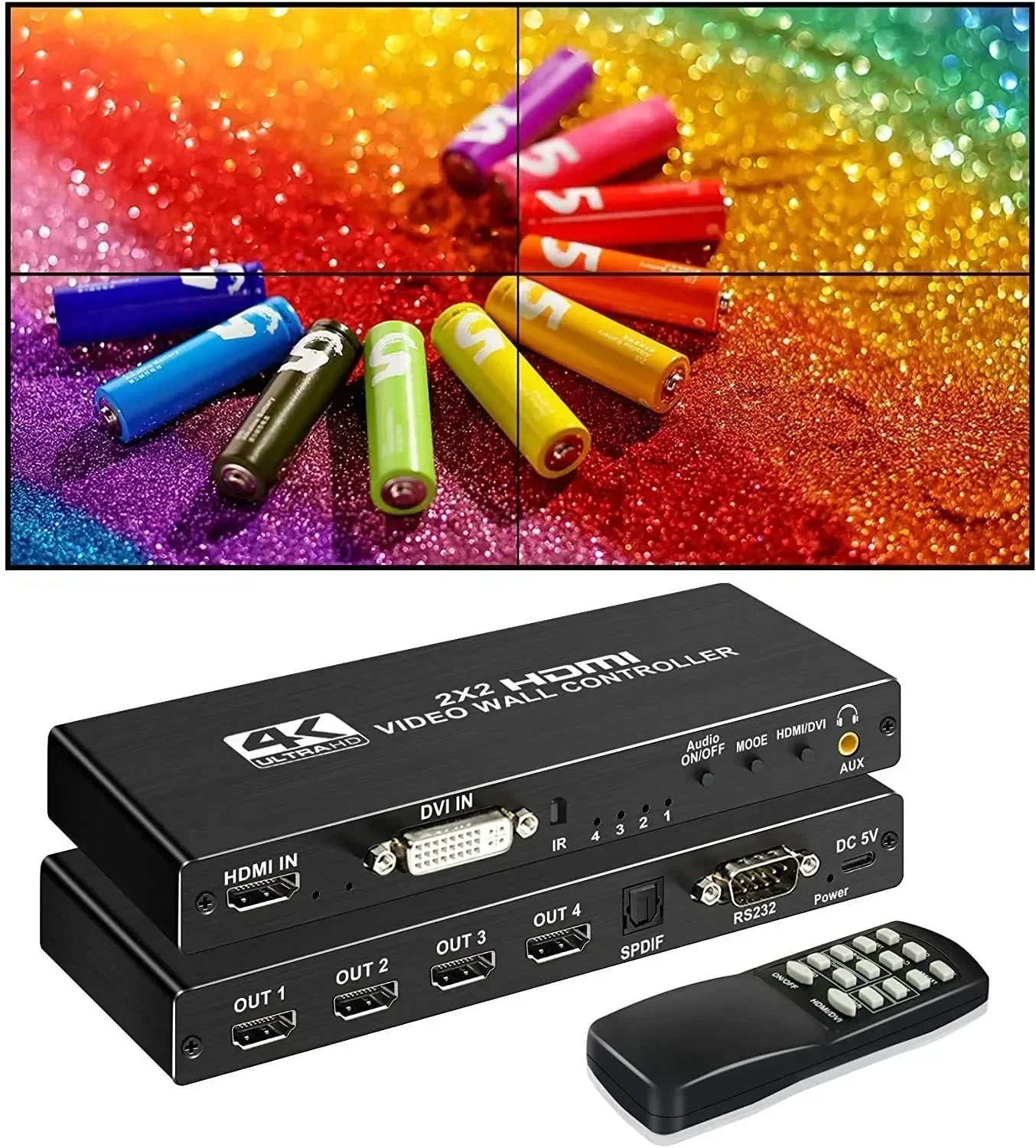 HDMIビデオウォールコントローラー,4K, 3x3,1x2 - Home Cinema Video Processor のレビューと価格