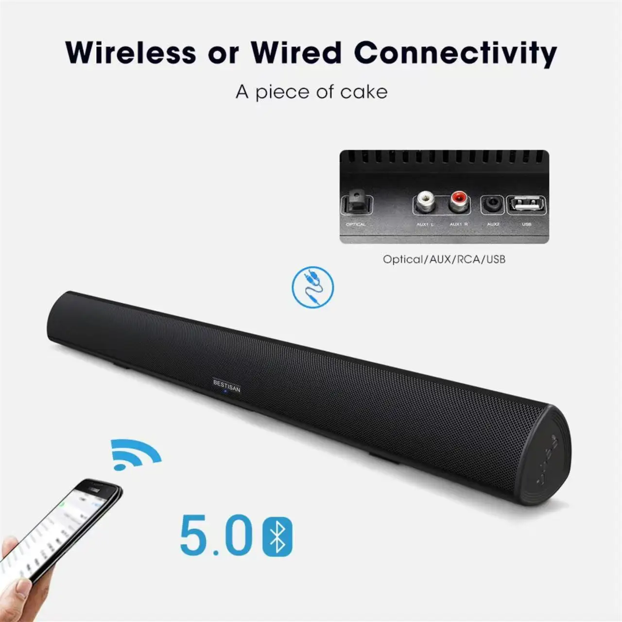 パワフルなTVサウンドバー 有線100W Bluetooth - Home Cinema Of Soundbar のレビューと価格