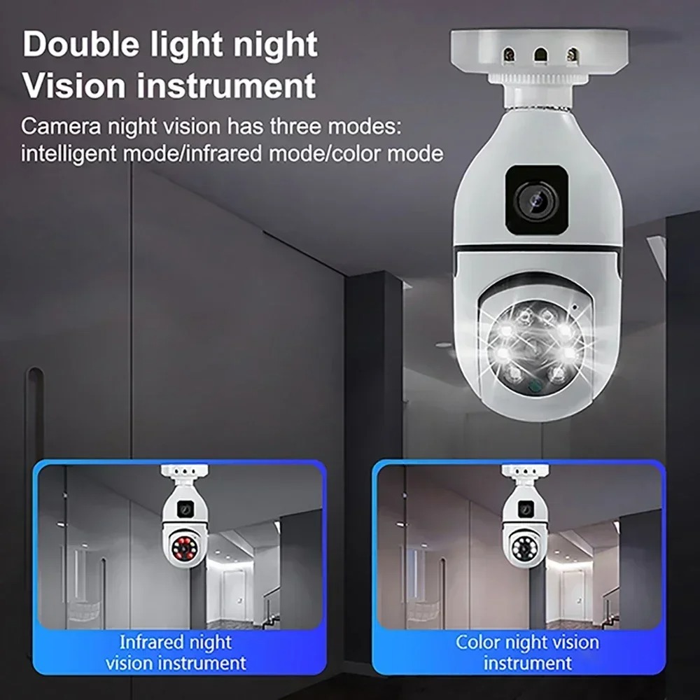 E27電球型監視セキュリティカメラ 8MP HDナイトビジョ - Home Cinema Wall Panels のレビューと価格