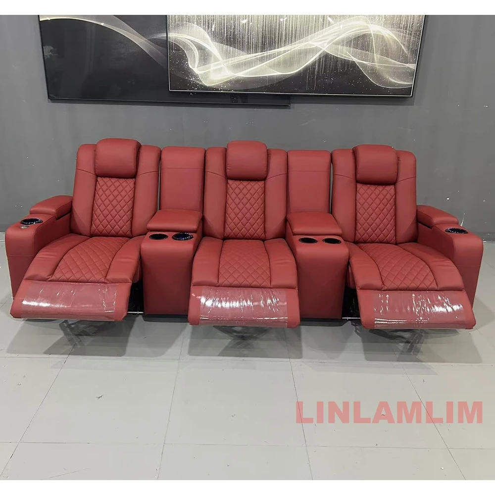 Linlamlim-カップホルダー付きの豪華な3人掛けリクラ - Home Cinema Luxury のレビューと価格