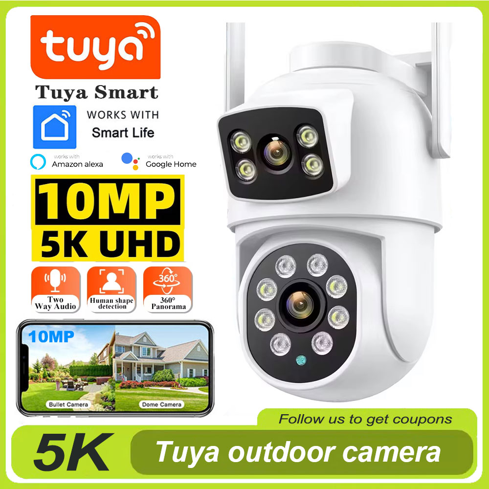 Tuya 4K 8MP Wifi カメラ PTZ 屋外デュア - Home Cinema Wall Panels のレビューと価格