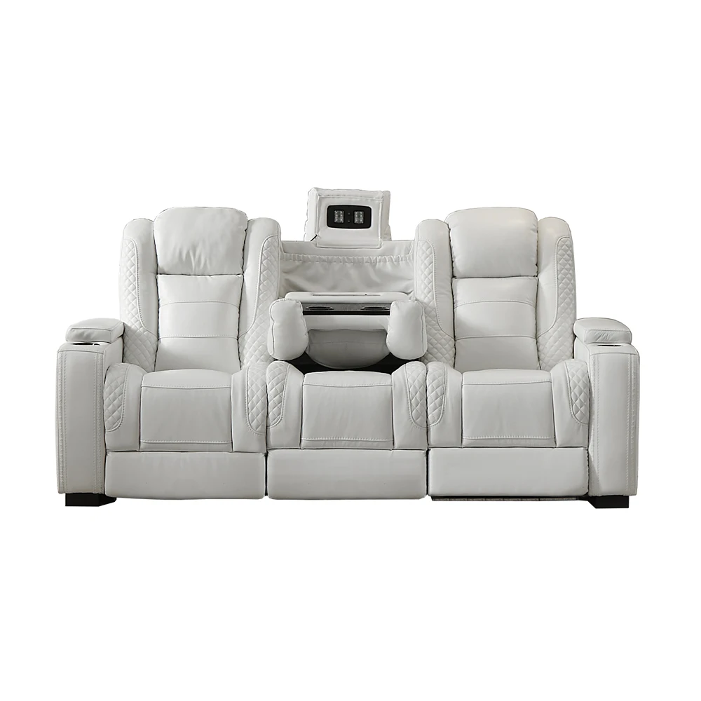 高級電動リクライニングソファ ホワイトレザー ホームシアター - Home Cinema Luxury のレビューと価格