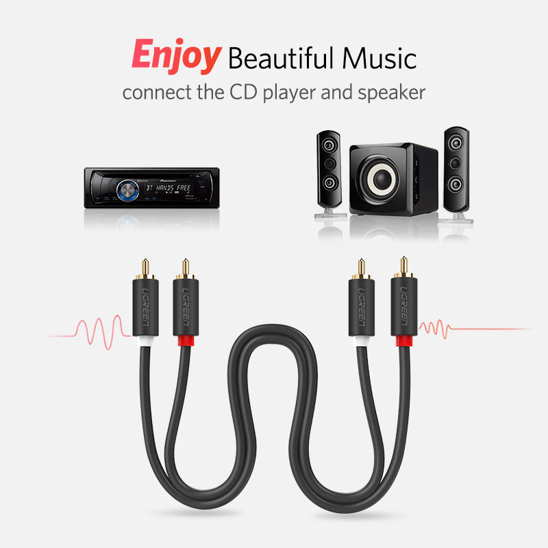 Ugreen-オーディオケーブルオス-オス,金メッキ,2m, - Home Cinema Amplifier のレビューと価格