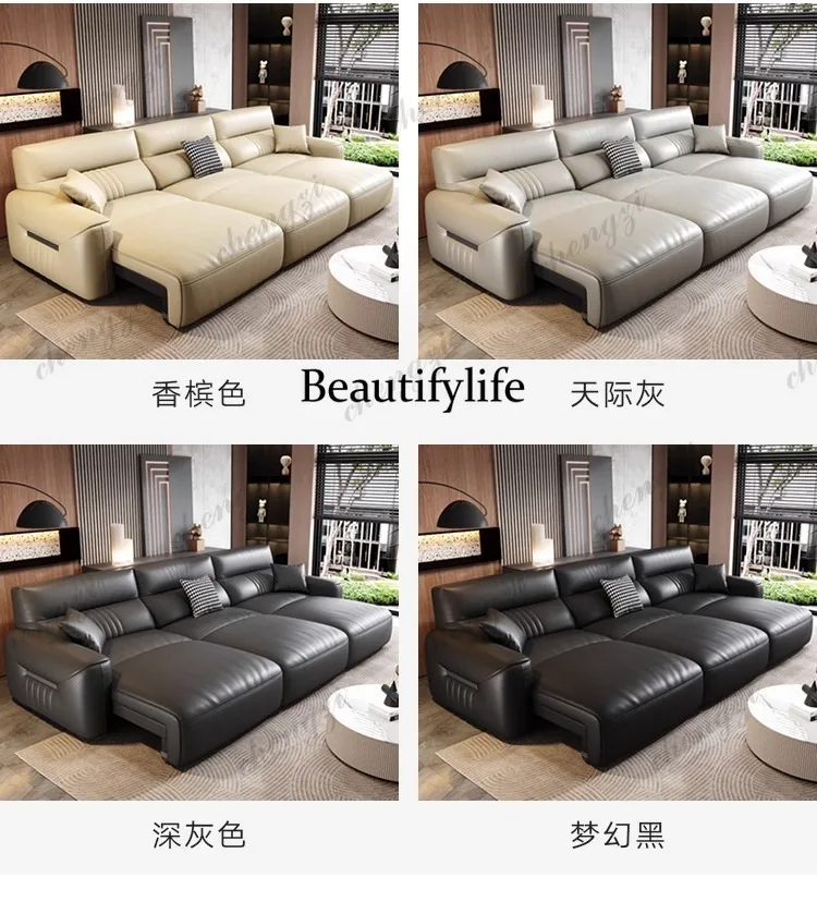 03 A68 本革リビングルームソファ拡張可能なベッドレイジ - Home Cinema Room Design のレビューと価格