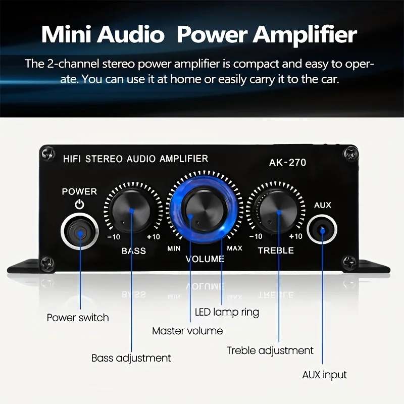 AK-270 400W ミニパワーアンプ 12V/24V 2 - Home Cinema Amplifier のレビューと価格