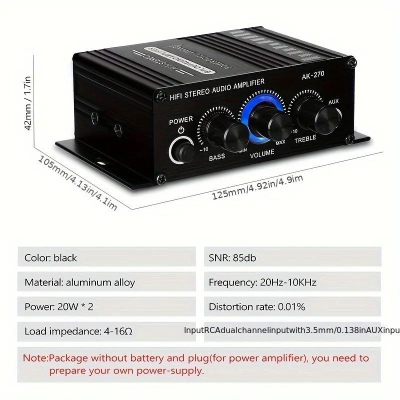 AK-270 400W ミニパワーアンプ 12V/24V 2 - Home Cinema Amplifier のレビューと価格