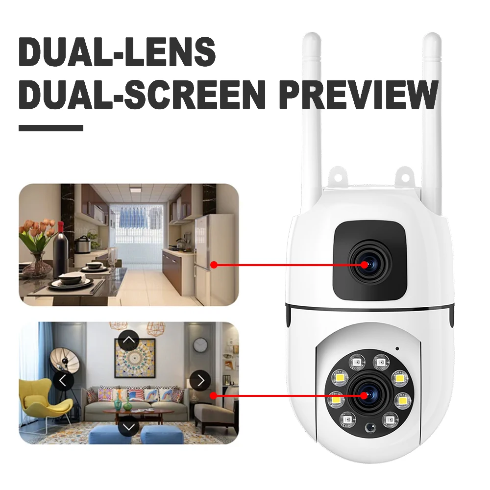 WiFi IP カメラセキュリティ保護デュアルレンズデュアル - Home Cinema Wall Panels のレビューと価格