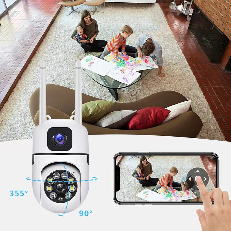 WiFi IP カメラセキュリティ保護デュアルレンズデュアル - Home Cinema Wall Panels のレビューと価格